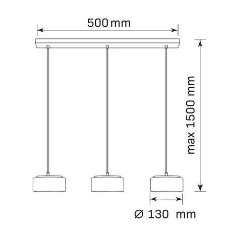 Lampa Sufitowa Wisząca Zwis 3x GX53 Ofelia Sanico Goldlux