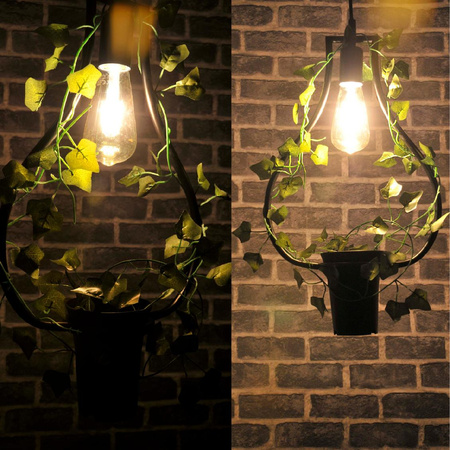 Lampa sufitowa wisząca IL MIO SOREN Czarna E27 z kwiatkiem GOLDLUX (Polux)