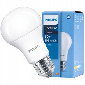 Żarówka LED E27 A60 8W = 60W 806lm 2700K Ciepła Biała PHILIPS