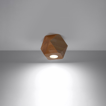Lampa Sufitowa Oprawa Natynkowa GU10 Geometryczna Brązowa Skandynawska Woody Sollux