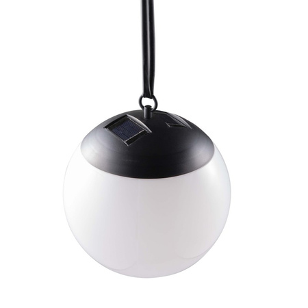 Lampa Ogrodowa LED Solarna Wisząca Kiara IP44 Kulka 20cm Biała