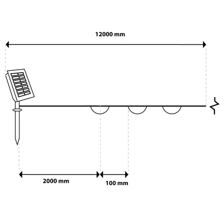 Girlanda Solarna Ogrodowa 100x LED Ozdobne Druciki 12m 2700K Ciepła + PILOT FILO LUMILED