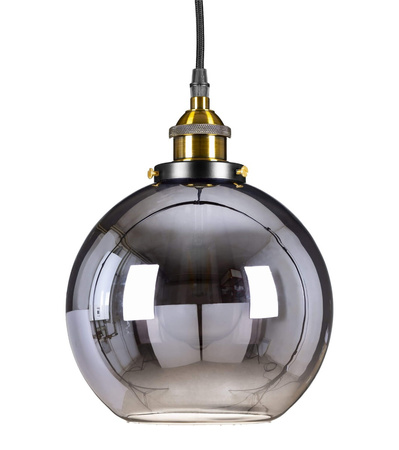 Lampa Wisząca Grafitowo-Złota E27 Sufitowa Zwis Szklany Klosz Nowoczesna