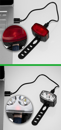 Lampka Latarka Rowerowa Tylna Czerwona USB-C 6 Trybów IP66 MOCNA VAYOX