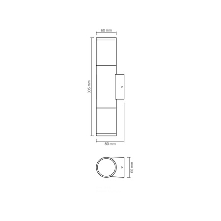 Kinkiet Ogrodowy Lampa Elewacyjna Zewnętrzna IP54 2x GU10 Szara Videx