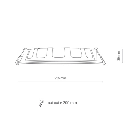 Oprawa Podtynkowa Sufitowa LED 24W 2600lm 4000K Neutralna Biała Wodoodporna IP44 CL KOS 8774 Nowodvorski