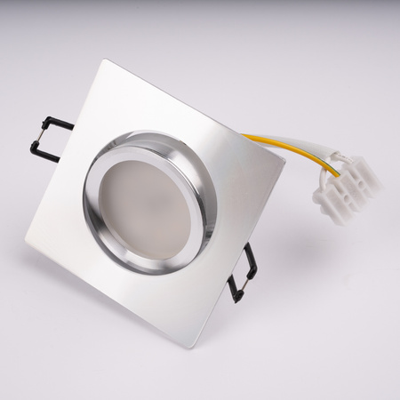 Oprawa Halogenowa Podtynkowa Kwadratowa Ruchoma TRIX 3w1 GU10 6W 3000K Srebrny LUMILED