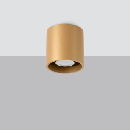 Lampa Sufitowa Oprawa Natynkowa SPOT TUBA GU10 Cylindryczna Złota Minimalistyczna Orbis Sollux