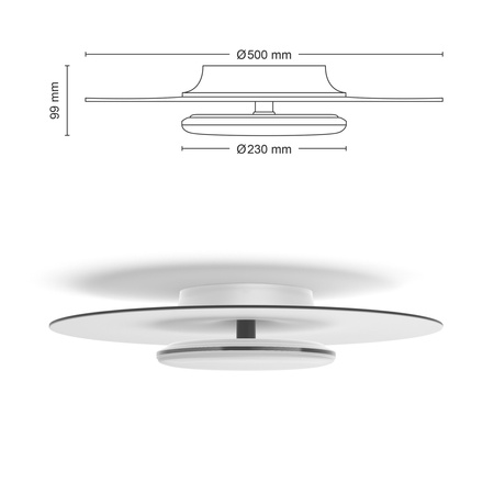 Lampa Sufitowa Plafon LED 40W 4200lm 2700K Biała Garnet Philips