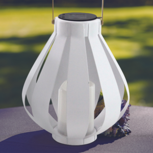 Lampa Solarna LED Latarenka Wisząca LAMPION biała LED 34cm ciepła