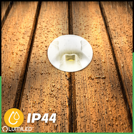 Oprawa Najazdowa Lampa Dogruntowa Schodowa LED IP44 Srebrna LUMILED