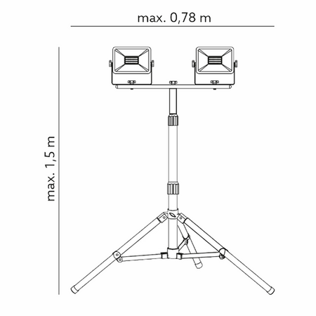 Naświetlacz HALOGEN LED Lampa Robocza na Statywie 2x 50W 4000K