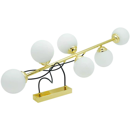 Lampa Wisząca Sufitowa 6xE27 Żyrandol GOLD PALLE Szklane Klosze