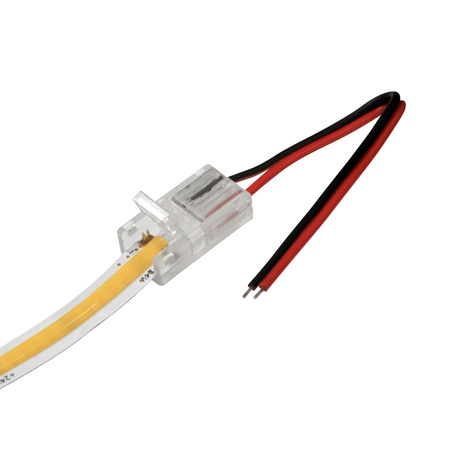 Złączka do Taśm Pasków LED COB Elastyczna Jednostronna 2pin 8mm Biała Sanico Goldlux