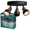 Lampa Sufitowa Reflektor 3x GU10 Czarna-Miedziana Conduit Philips