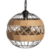 Lampa Wisząca Sufitowa BOHO Pleciona Jutowa SZNUR Kula do LED E27 Łańcuch