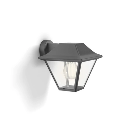 Kinkiet Ogrodowy Lampa Elewacyjna Zewnętrzna LATARNIA E27 IP44 Antracyt Alpenglow Philips