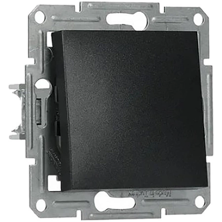 Włącznik Światła Pojedynczy Schodowy Jednobiegunowy bez Ramki Podtynkowy Asfora IP20 Antracyt