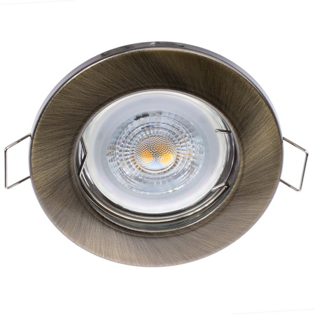 Oprawa HALOGENOWA Podtynkowa Stała Okrągła Antyk Blacha GU10 MR16