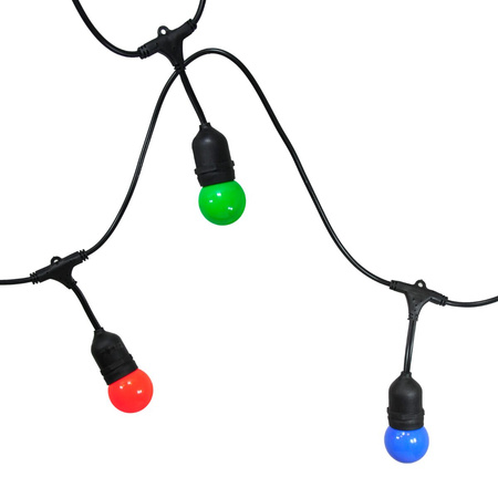 Girlanda Ogrodowa Zewnętrzna Łańcuch Świetlny PARTY 5,6m 10xE27 kolorowa RGB 6W GOLDLUX (Polux)