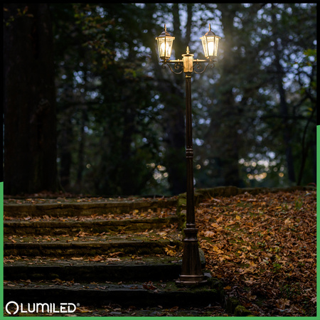 Lampa Ogrodowa Stojąca LED Słupek 2m E27 Latarnia Zewnętrzna Dekoracyjna BELLIS LUMILED