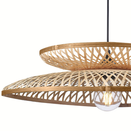 Lampa Sufitowa Wisząca Zwis E27 Beżowy BAMBOO NATURAL Sanico Goldlux