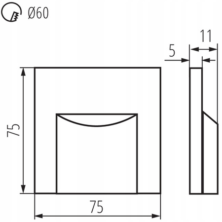 Oprawa Schodowa LED Erinus L 0,8W 4000K Neutralna Szara KANLUX