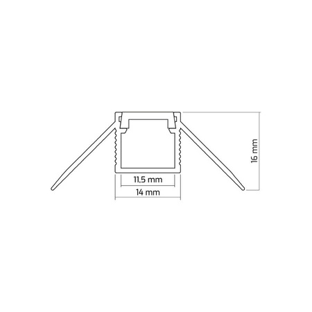 Profil Aluminiowy Podtynkowy Architektoniczny Narożny Typ Z do LED Wpuszczany do Płyt KARTON / GIPS 1m + Mleczny Klosz