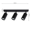 Lampa Sufitowa Spot Tuba Reflektor Oprawa Halogenowa 3x GU10 Ruchomy Czarny Lucerno Masterled