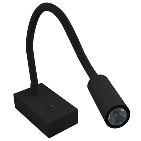 Lampa Ścienna LED Elastyczny Kinkiet do Czytania LEO 3W 4000K Czarny