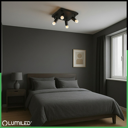 Lampa Sufitowa Plafon SPOT TUBA Reflektor Oprawa Halogenowa 4x E27 GLASA LUMILED