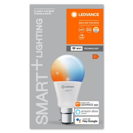 Żarówka LED B22d A60 9W 806lm SMART+ WiFi CCT Ściemnialna Classic LEDVANCE