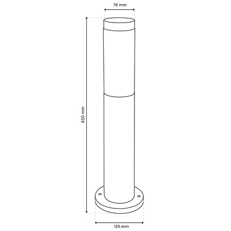 Lampa Ogrodowa Zewnętrzna E27 INOX SŁUPEK 45cm Lilium LUMILED