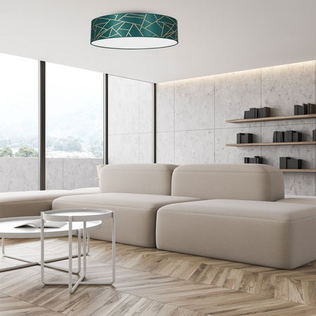 Plafon LED Lampa Sufitowa ZIGGY Zielona Złota Zielona 3xE27 Ø60cm Milagro