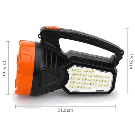 Latarka Szperacz LED Akumulatorowa Solarna Warsztatowa 1.6 W 170LM przód / 2.8W 860LM boczne LB0168 LIBOX