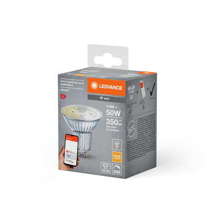 Żarówka LED GU10 Reflektor 4.9W = 50W 350lm Ściemnialna SMART+ WiFi Ledvance