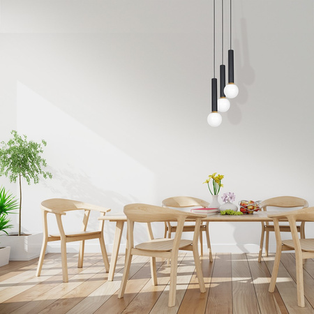 Lampa wisząca ZWIS czarno-biało-złota MiLAGRO AURIS 3x E14