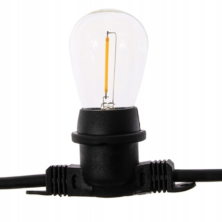 Girlanda Ogrodowa Zewnętrzna Łańcuch Świetlny 10m 10x E27 Żarówki 1W 2700K NARCI Lumiled