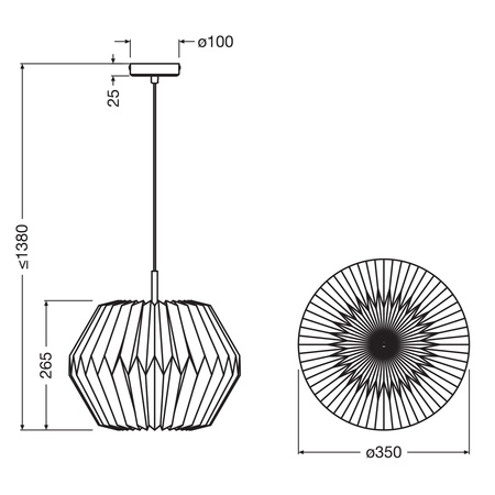 Lampa Sufitowa Wisząca Dekoracyjna E27 Biała Decor Paper Lantern Osram