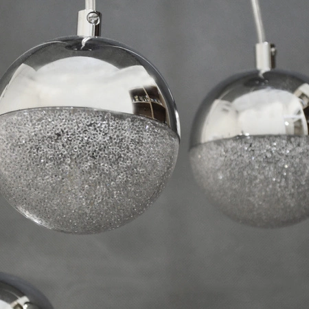 LAMPA wisząca, SUFITOWA Amarillo 3xG9 srebrna połysk GLAMOUR