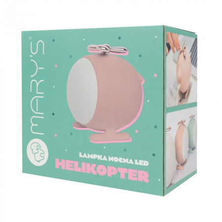 Lampka Nocna Dziecięca LED 2.5W 1800-3000K Ciepła Akumulatorowa 1200mAh Różowa HELIKOPTER MARY'S