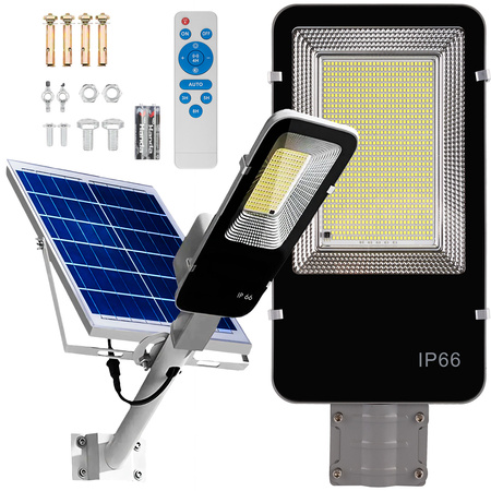 Lampa Solarna Uliczna LED 1500W 150000lm 6500K Zimna Czujnik Zmierzchu MOCNA Latarnia Ogrodowa z Regulowanym Panelem + Uchwyt i Pilot