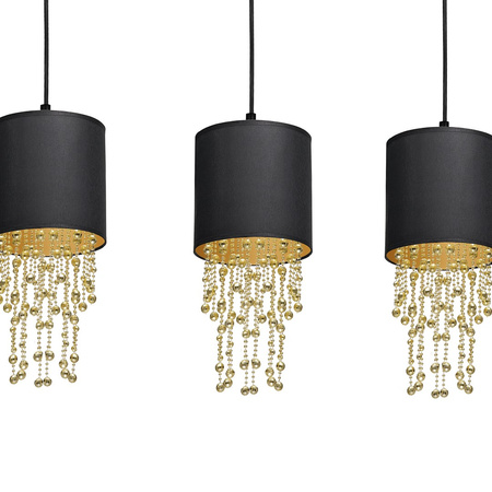 Lampa wisząca ALMERIA 3xE27 Elegancka Sznury Korali MLP64400 Milagro Metal + Tworzywo sztuczne+ Tkanina