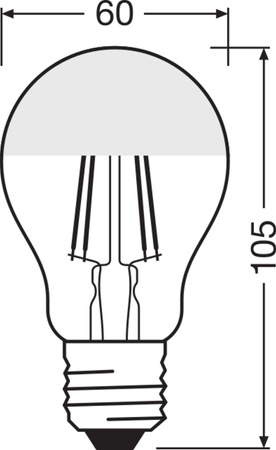Żarówka LED A60 E27 6.5W = 50W 650lm 2700K Ciepła 300° Retrofit Filament CLASSIC Osram