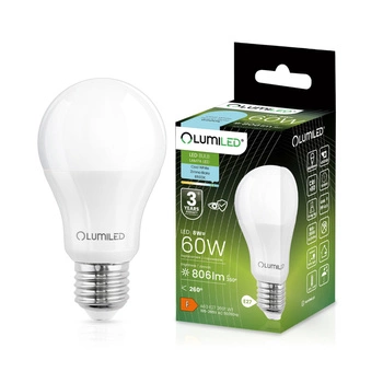 Żarówka LED E27 A60 8W = 60W 806lm 6500K Zimna 260° LUMILED