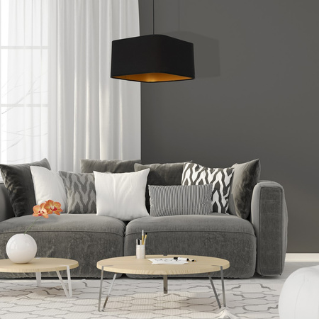 Lampa Wisząca Sufitowa NAPOLI Czarna Złota 1xE27 Milagro