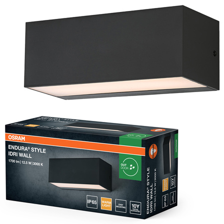 Kinkiet Ogrodowy Lampa Elewacyjna Zewnętrzna LED 12.5W 700lm 3000K Ciepła Szary IP65 Endura Osram