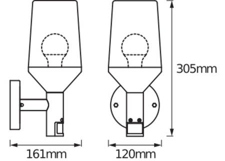 Kinkiet Ścienny Lampa Oprawa E27 Srebrny IP44 Endura Osram