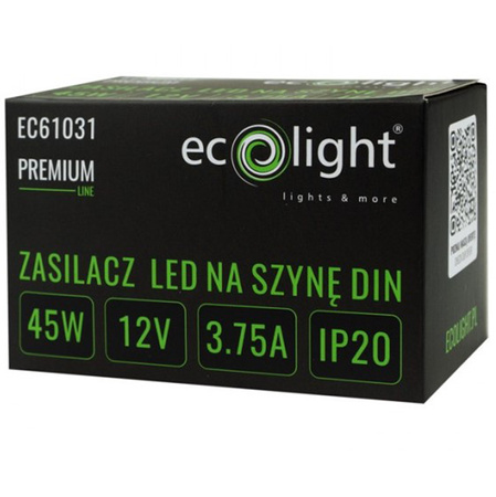 Zasilacz Na Szynę Led DIN Premium Line 12V 45W Ecolight