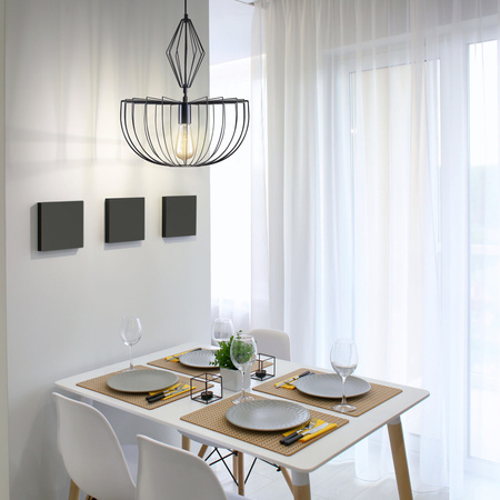 Lampa Sufitowa Wisząca Zwis E27 Czarna Jasmina Sanico Goldlux